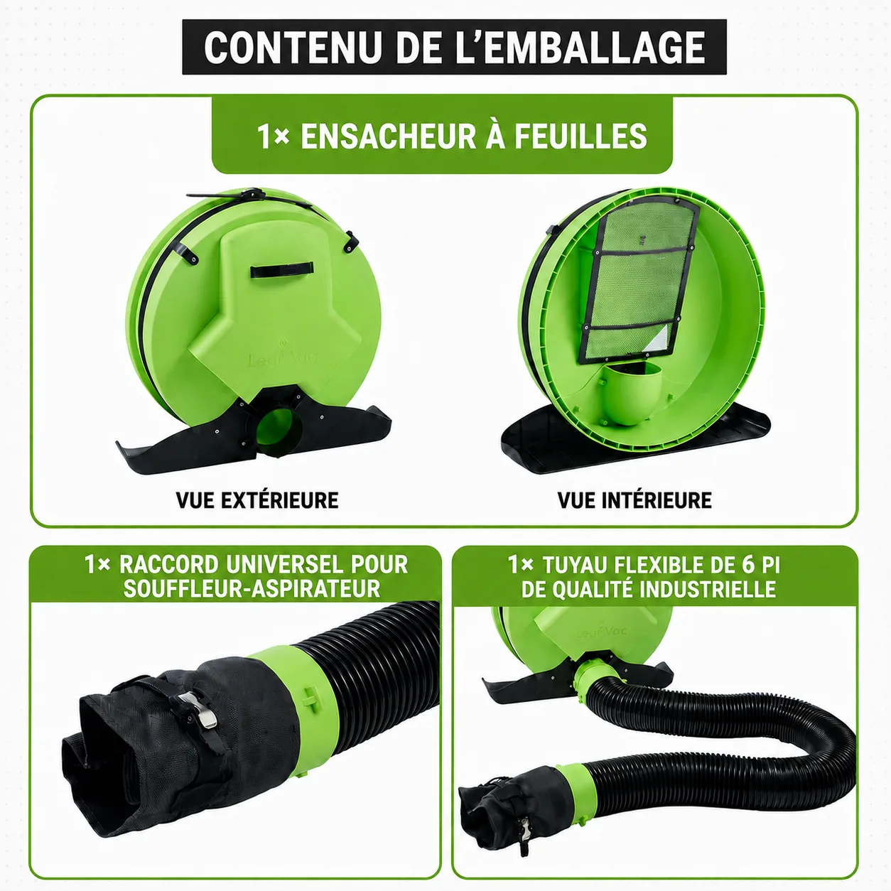 Contenu de l’emballage Leaf Vac